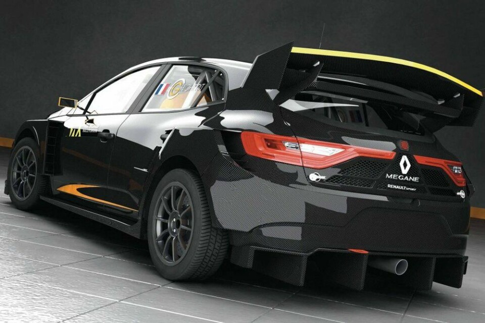 Slik er den grafiske skissen av den kommende Supercars-bilen av Renault, konstruert av Prodrive. (Foto: Prodrive)