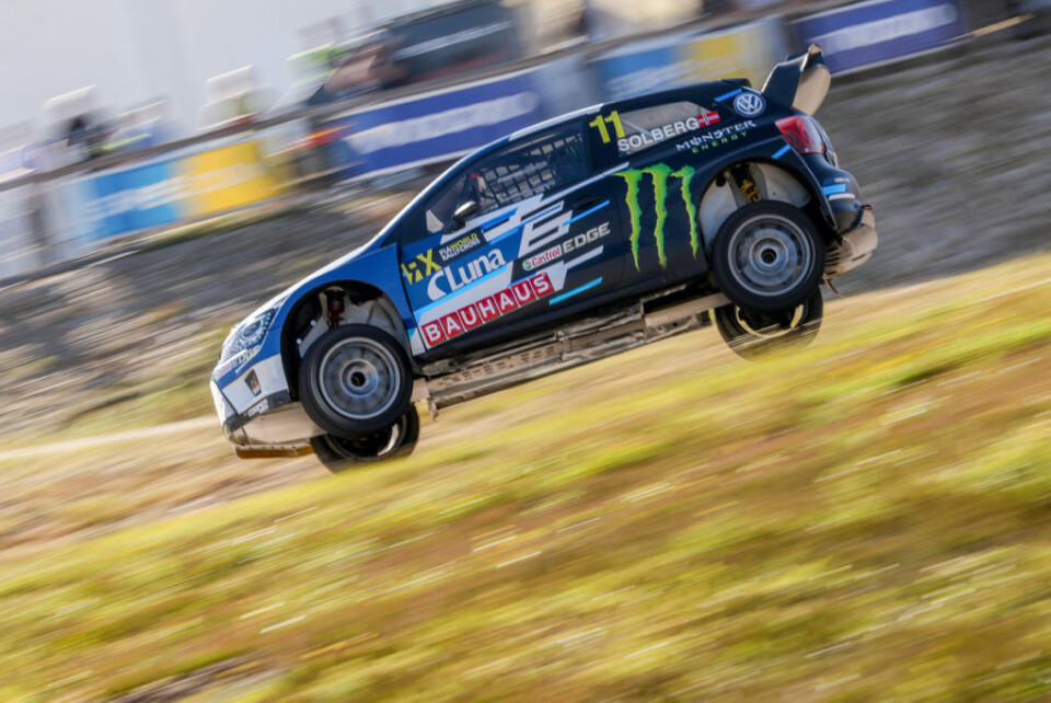 Petter Solberg fra det legendariske hoppet på Höljes tidligere i år. (Foto: Simen Næss Hagen)