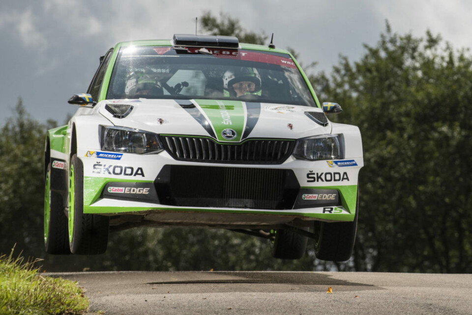Pontus Tidemand, her fra Rally Tyskland hvor han sikret WRC 2-tittelen. (Foto: Red Bull Content Pool)