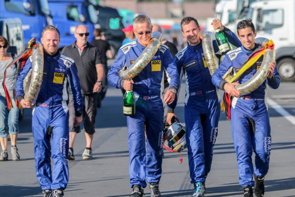 Møller Bil Motorsport, ved Atle Gulbrandsen, Håkon Schjærin, Kenneth Østvold og Anders Lindstad. (Foto: Simen Næss Hagen)