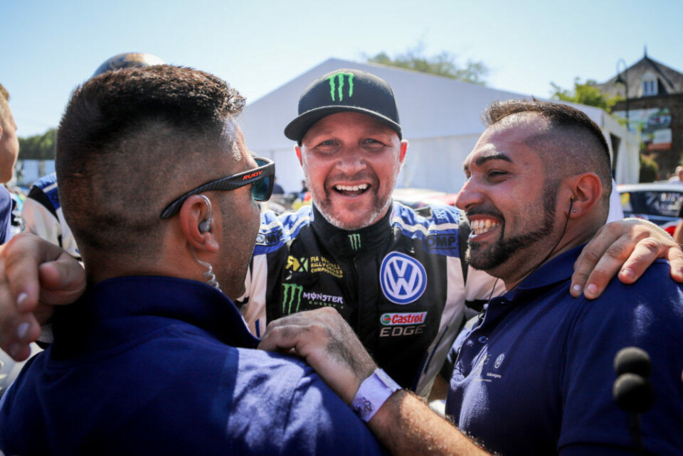 Petter Solberg var strålende fornøyd med hele løpshelgen totalt sett og ikke bare tredjeplassen i finalen. (Foto: Simen Næss Hagen)