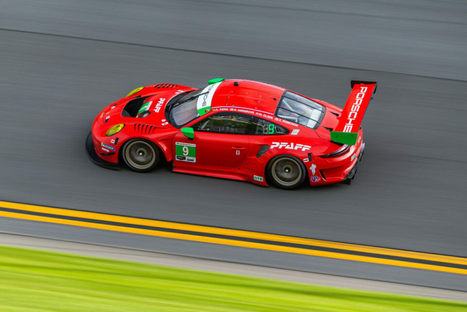 Dennis Olsen under sin første test på Daytona. (Foto: Lenssen Photo/Pfaff Motorsports)