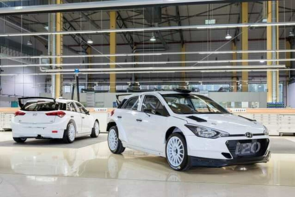 Bilen som Erik Engen har bestilt ble benyttet som en testbil før den ble solgt til Libanon. Nå kommer en nyoppdatert Hyundai i20 R5 til Norge. (Foto: Hyundai Motorsport GmbH)
