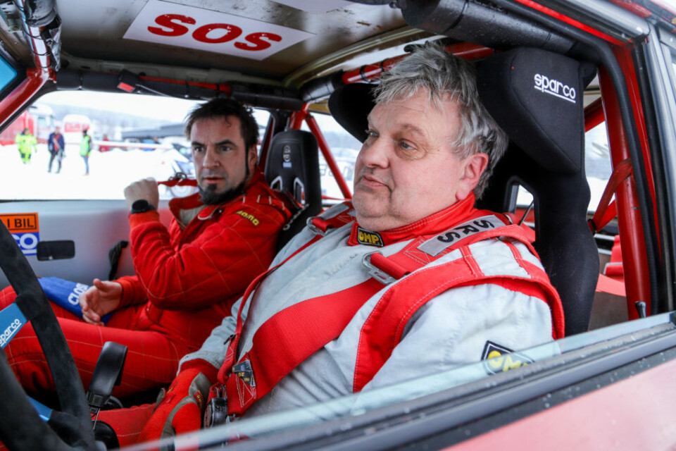 – Kjøredressen er fortsatt ikke veldig skrukkete, flirte Per Kristian Melsnes etter at han tok av fire kilo de siste to ukene før Rally Finnskog. (Foto: Simen Næss Hagen)