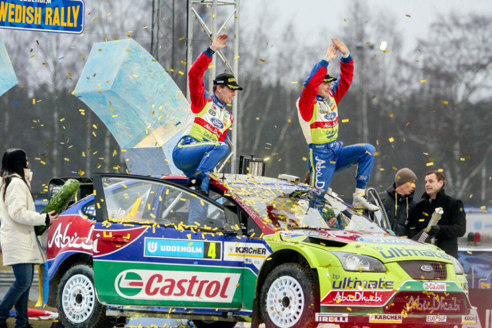 Jari-Matti Latvala blir tidenes yngste VM-vinner under Rally Sweden 2008, 22 år og 313 dager gammel. En rekord som fortsatt står i dag. (Foto: Simen Næss Hagen)