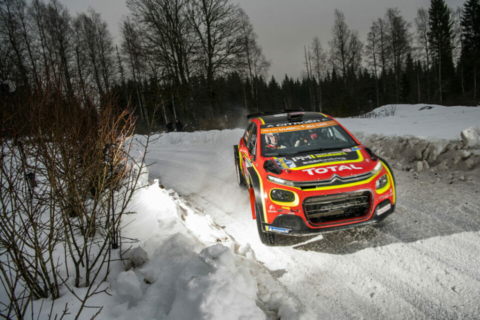 Mads Østberg og Torstein Eriksen fra Hagfors-etappen lørdag. (Foto: Benjamin A. Ward / Parc Fermé)