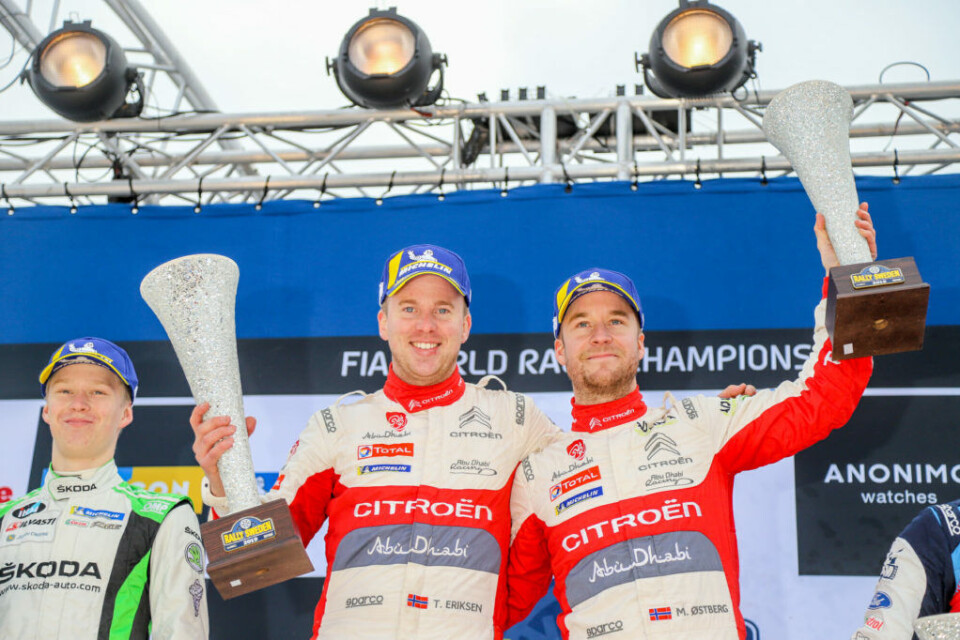 Mads Østberg og Torstein Eriksen vant WRC 2 Pro-klassen og ble nest beste R5-bil i Rally Sweden. (Foto: Simen Næss Hagen)