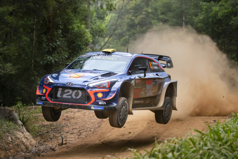 Andreas Mikkelsen fra Rally Australia i fjor. (Foto: Austral / Hyundai Motorsport GmbH)