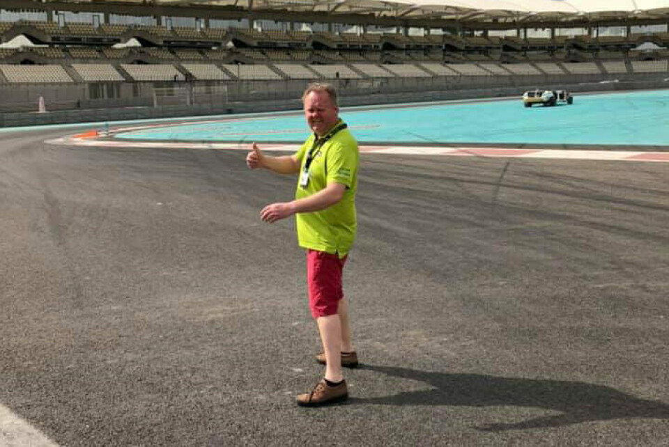 Sørlendingen Pål Try (45) går banen for aller første gang, klar for å måle seg med de raskeste gutta i årets Rallycross-VM. (Foto: Privat)