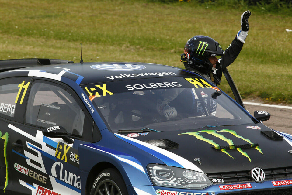 28. mai 2017 tok Petter Solberg sin siste VM-seier. Hans 23. totalt om vi teller rally og rallycross sammen, hans 10. i rallycrossammenheng. I nesten to år ventet vi altså på den 11. seieren. (Foto: FIAWorldRallycross.com)
