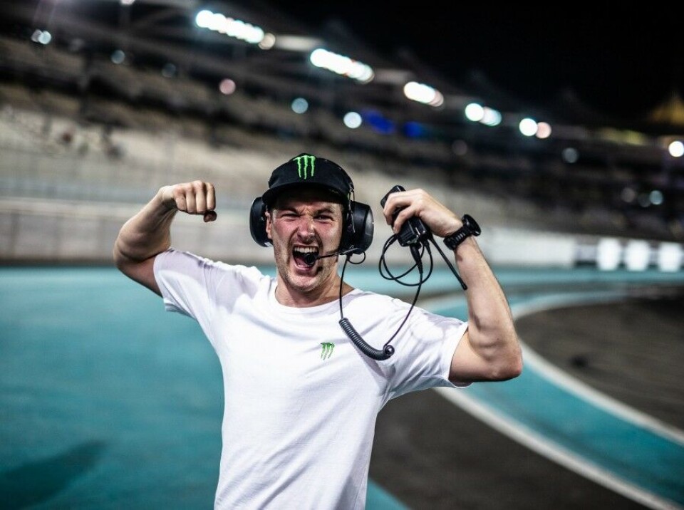 Andreas Bakkerud, her i forkant av VM-runden i Abu Dhabi for to uker siden. (Foto: Monster Energy)