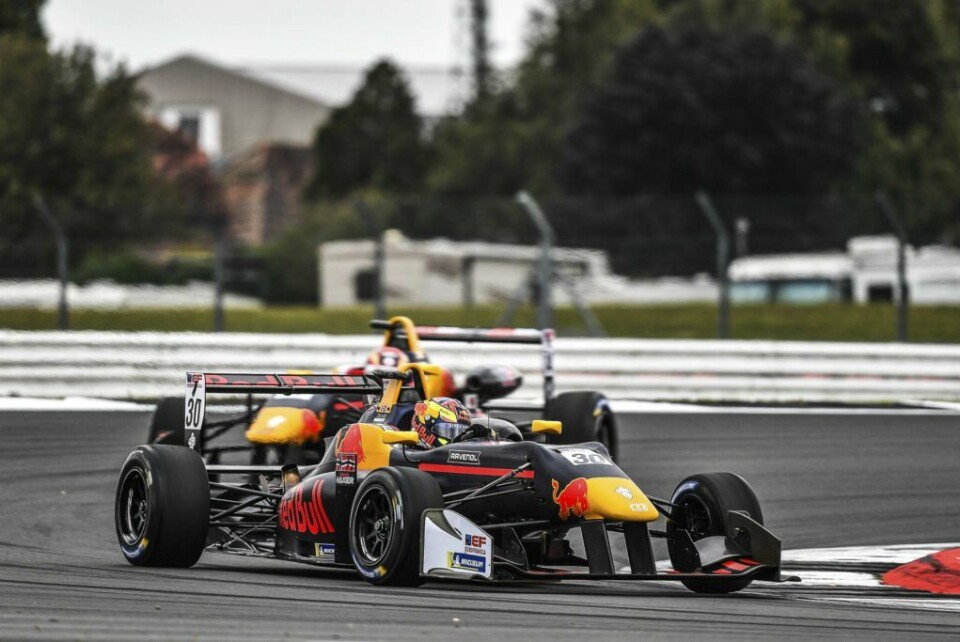 Dennis Hauger i Motoparks Formel 3-bil under Euroformula Open-runden på Silverstone. (Foto: Dutch Photo Agency/Red Bull Content Pool)