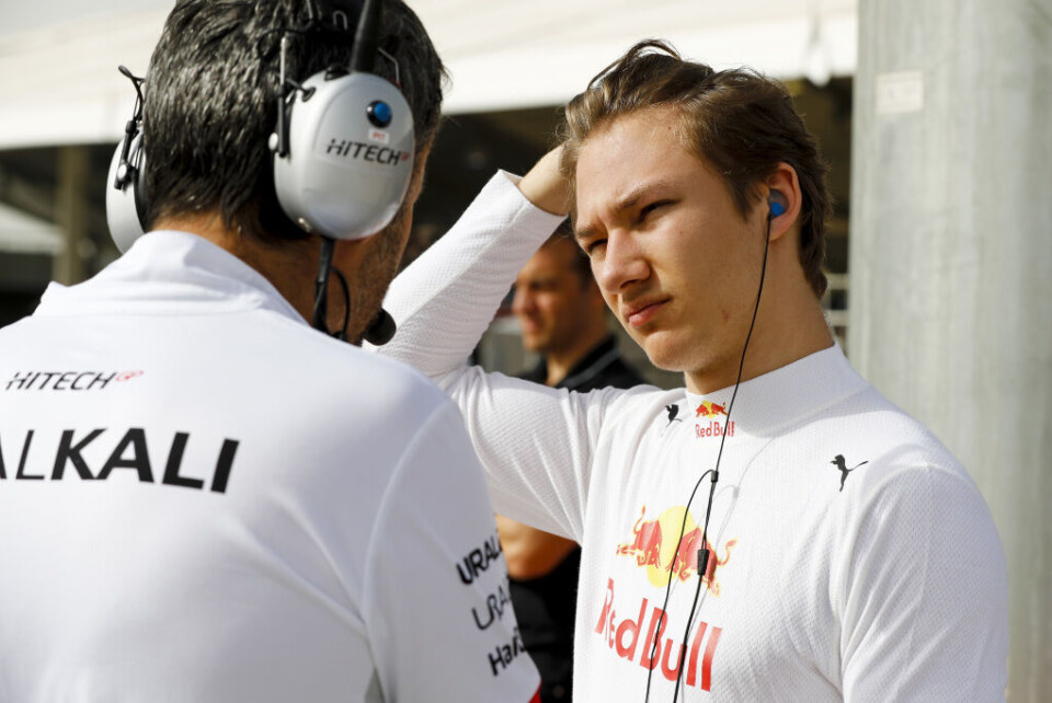 Dennis Hauger fra Bahrain-testen for en drøy uke siden. (Foto: Carl Bingham / LAT Images / FIA F3 Championship)