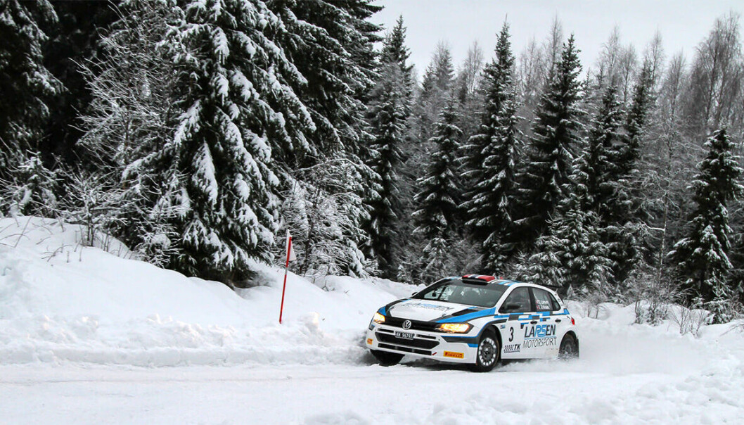 Frank Tore Larsen under Romjulsrally i fjor, forøvrig hans første løp i en Volkswagen Polo GTI R5. Frank Tore Larsen under Romjulsrally i fjor, forøvrig hans første løp i en Volkswagen Polo GTI R5.