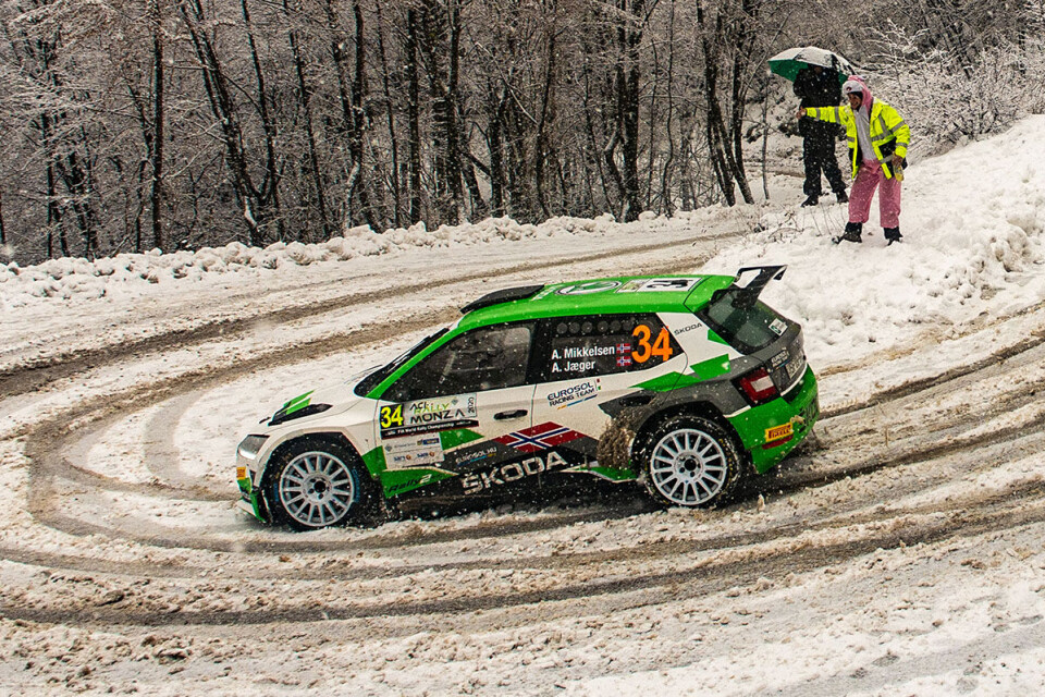 Andreas Mikkelsen, her fra Rally Monza i desember som framstod ikke helt ulikt Rally Monte-Carlo oppe i fjellene. (Foto: Honza Fronek)