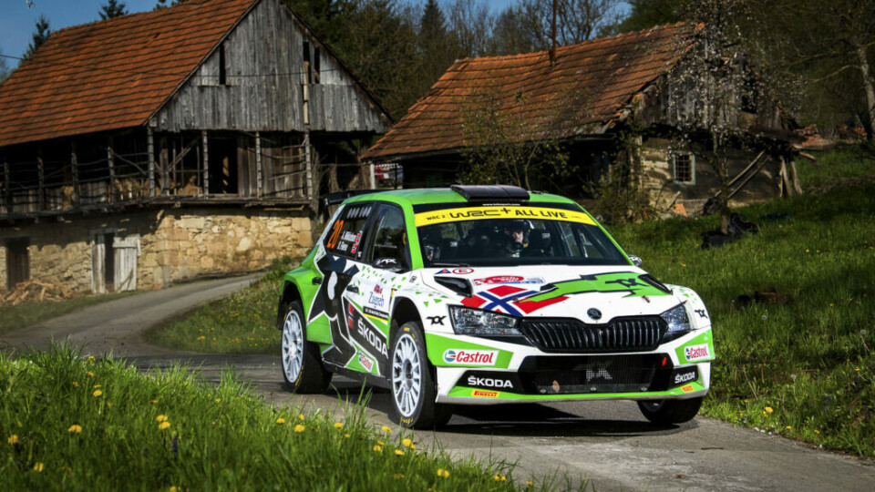 Andreas Mikkelsen(NOR) and Ola Fl�ene(NOR) of team Rally2 evo Toksport are seen racing during the World Rally Championship Croatia in Zagreb, Croatia on 25 April, 2021 // Jaanus Ree/Red Bull Content Pool // SI202104250223 // Usage for editorial use only //