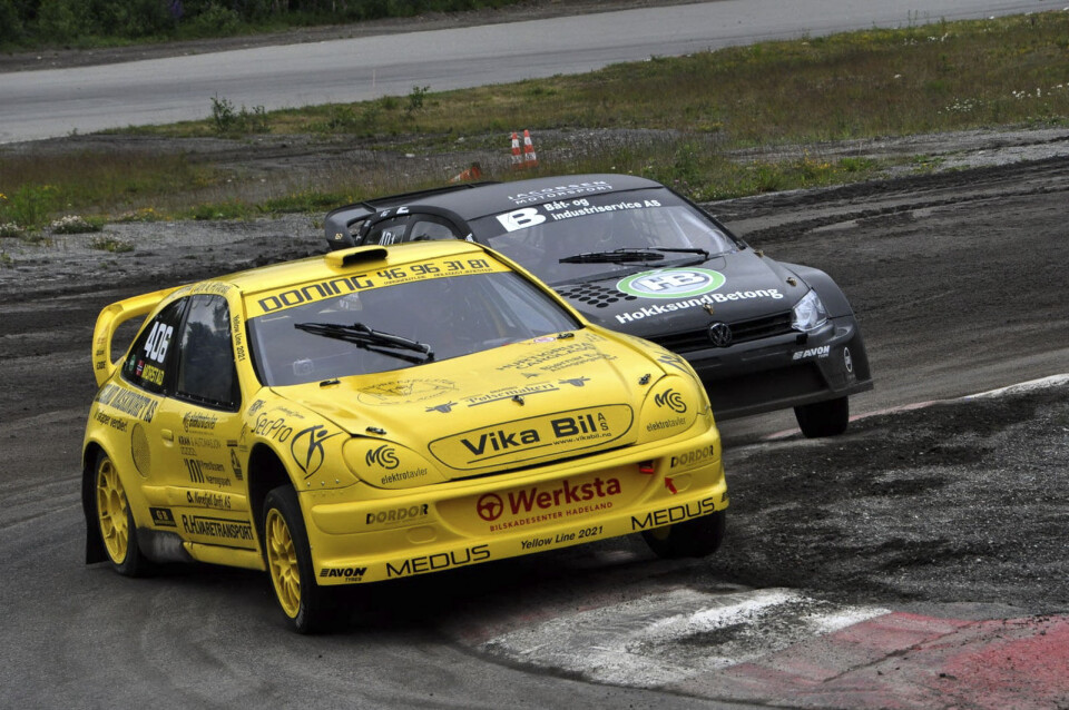 Terje Morstad og Jonas Dalseth Jacobsen i en av mange dueller på Gardermoen denne helgen. (Foto: Anne Beth Mål Arntzen)