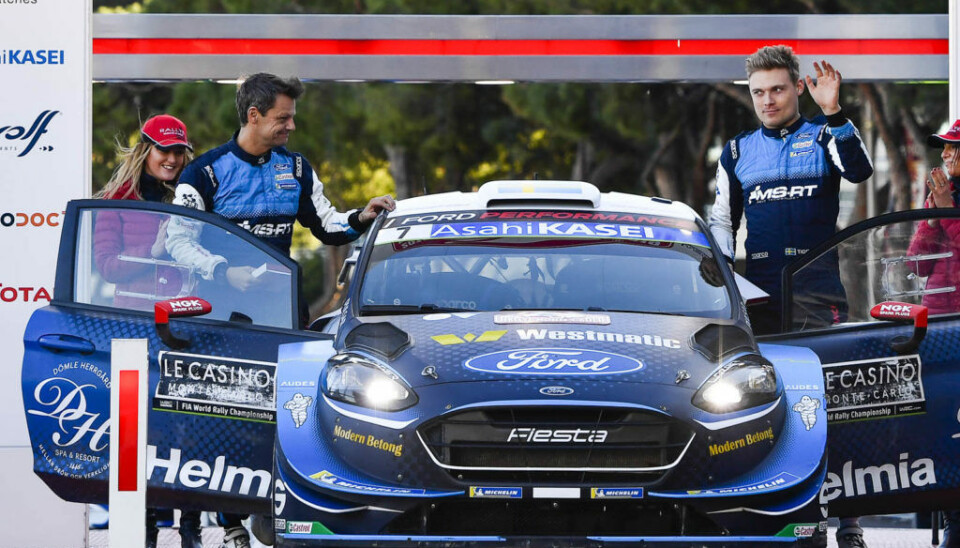 Pontus Tidemand og kartleser Ola Fløene. (Foto: M-Sport World Rally Team)