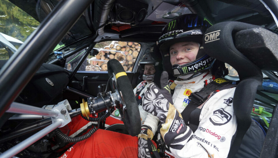 Oliver Solberg i forbindelse med Skoda-testen uka før Rally Monte-Carlo. (Foto: SKODA Motorsport)
