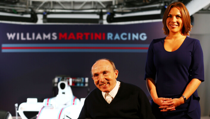 Frank Williams og datteren Claire under teamets offisielle lansering i 2014. Frank Williams og datteren Claire under teamets offisielle lansering i 2014.