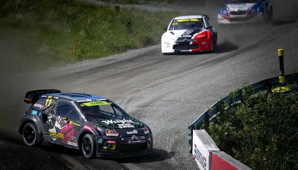 2013 var året hvor rallycrossen internasjonalt fikk sine største gjennomgripende forandringer på løpsformatet. Her med Petter Solberg i spissen foran Alexander Hvaal på EM-runden på Lånkebanen, året før sporten fikk VM-status.
