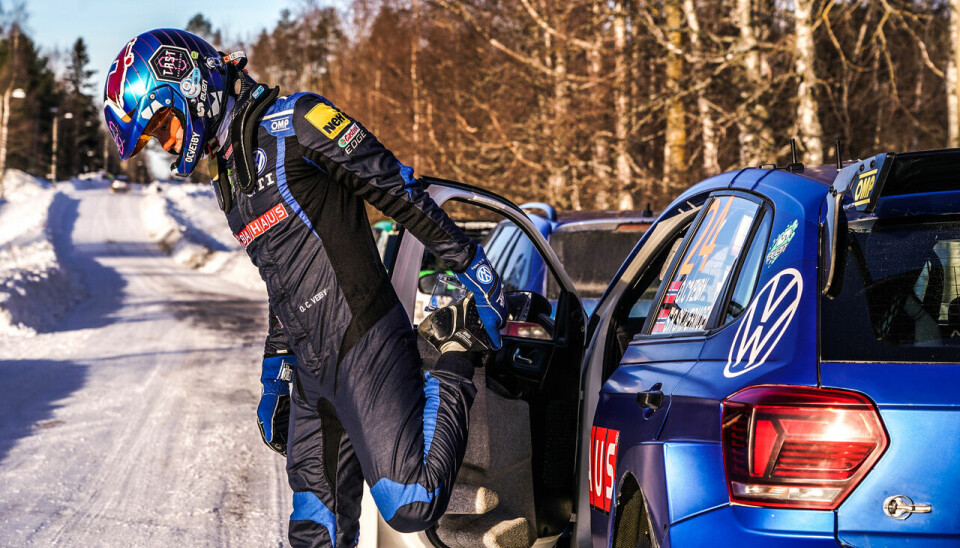 Ole Christian Veiby har imponert i Rally Sweden, men på søndag gikk det litt for fort.