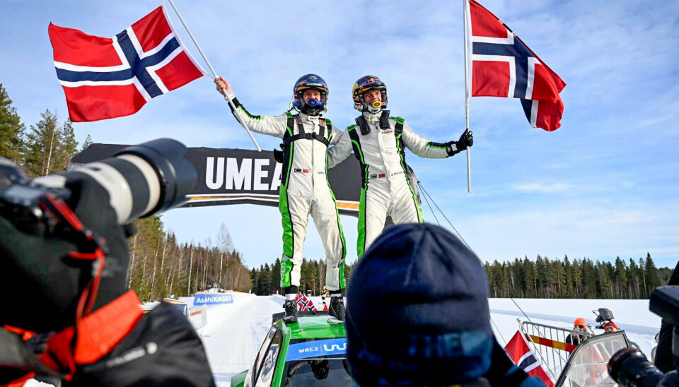Andreas Mikkelsen og kartleser Torstein Eriksen kunne juble for to seire på to forsøk i WRC 2. Samtidig kunne de også glede seg over landsmannen Ole Christian Veiby og hans andreplass i klassen.
