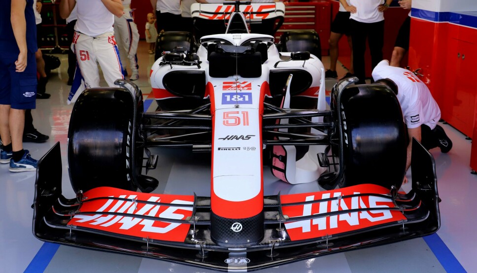 Dette er fargene Haas sin bil kommer til å bære under testen i Bahrain denne helgen.