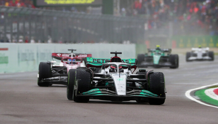 George Russell på Imola-banen der han kjørte inn til en fjerdeplass. George Russell på Imola-banen der han kjørte inn til en fjerdeplass.