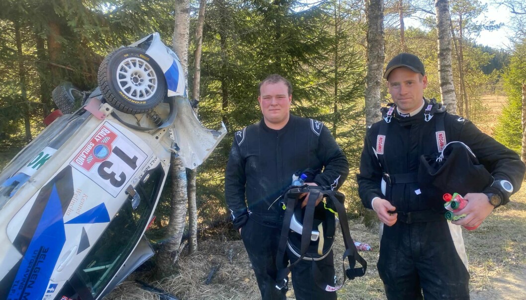 Tom Vidar Belgen og Martin Winberg kom seg så å si uskadet ut av den voldsomme krasjen på SS2 på Rally Sørland. Det ga dem også en bekreftelse på hvor sterk sikkerheten er blitt i rallyen.