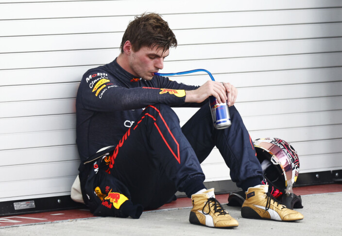 Max Verstappen var tydelig sliten etter målgang. Det var han ikke alene om. Max Verstappen var tydelig sliten etter målgang. Det var han ikke alene om.