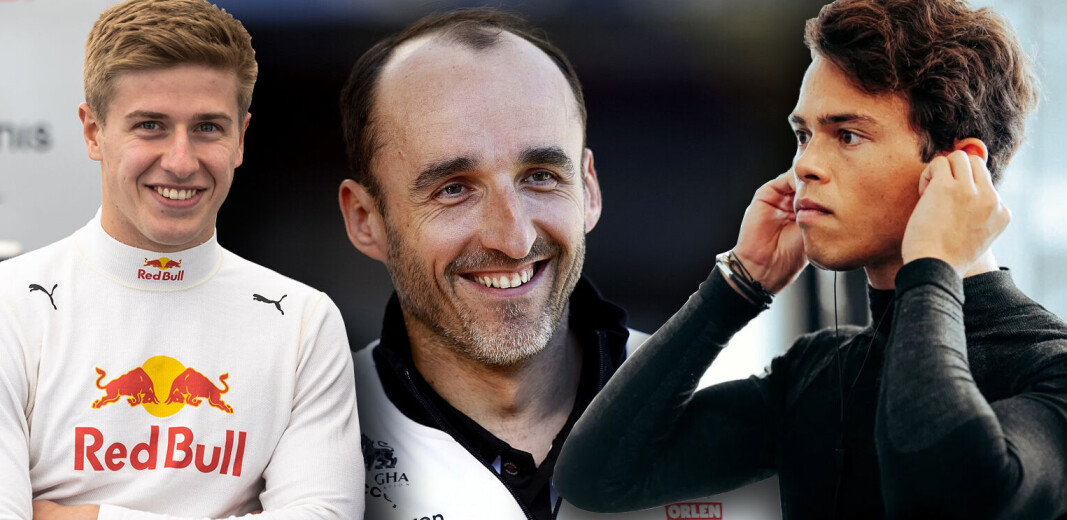 Juri Vips (f.v.) Robert Kubica og Nyck De Vries er de tre førerne som skal bryne seg under fredagens første fritrening. Juri Vips (f.v.) Robert Kubica og Nyck De Vries er de tre førerne som skal bryne seg under fredagens første fritrening.