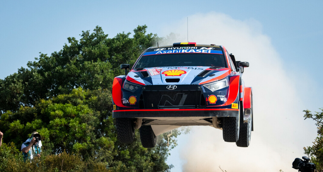 Thierry Neuville under torsdagens shakedown. Thierry Neuville under torsdagens shakedown.