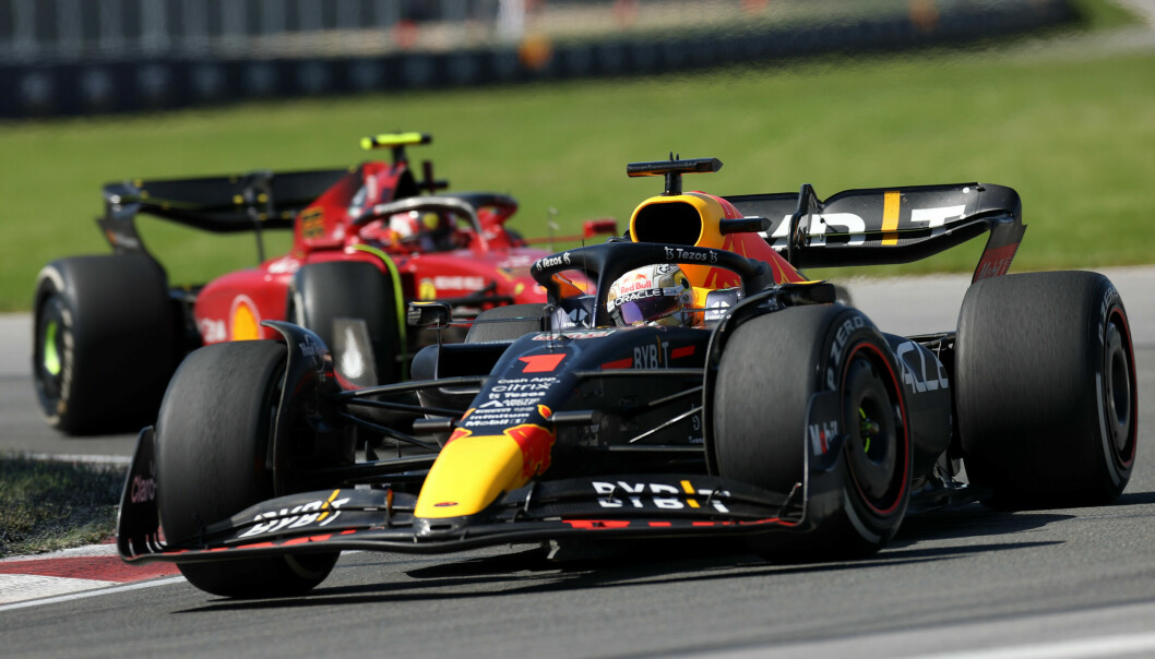 Max Verstappen ble jaget tett av Carlos Sainz jr. i de siste rundene av løpet i Montreal.