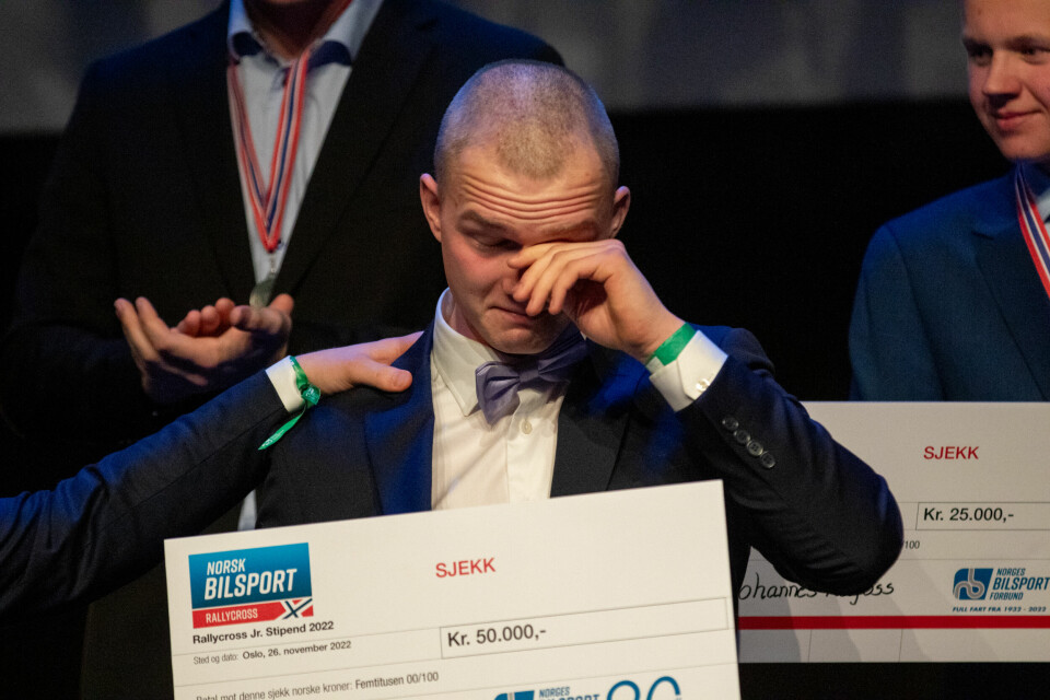 Svært rørende scener under Bilsportgallaen der Sindre Haug (21) ble stemt fram til å vinne hovedpotten i «Fair Race»-stipendet på hele 50.000 kroner.