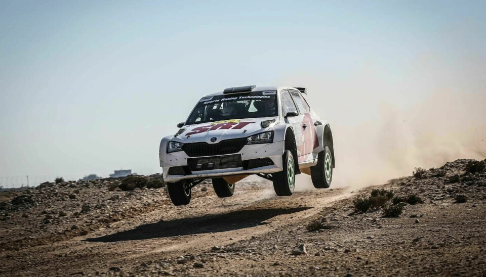 Mads Østberg i aksjon under fjorårets Qatar International Rally.