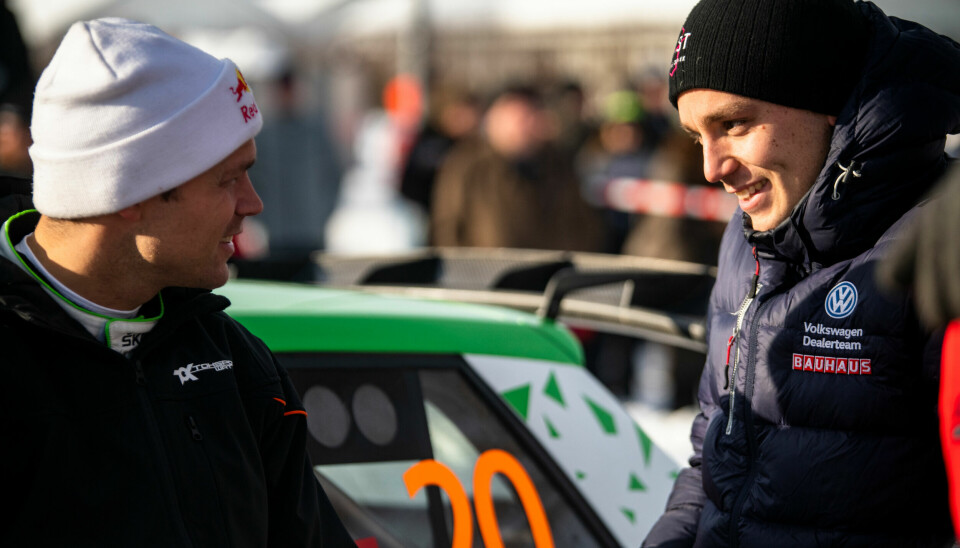 Andreas Mikkelsen og Ole Christian Veiby, her fra Rally Sweden i fjor.