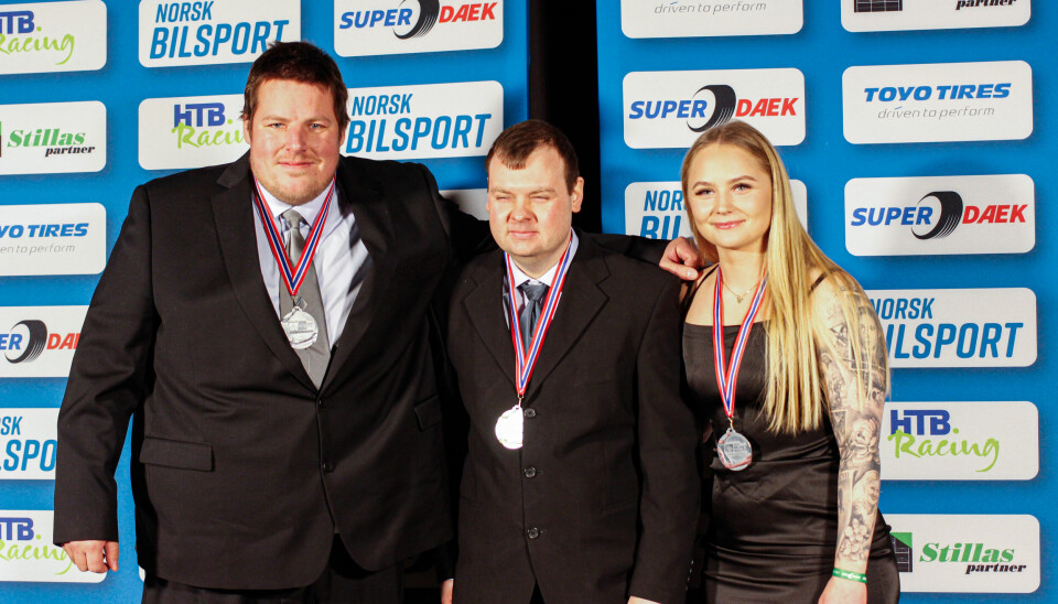 Formula Offroad Modified. Fra venstre: sølvvinner Øyvind Herland, Norgesmester Sindre Storviken Hansen og bronsevinner Seline Grønning.