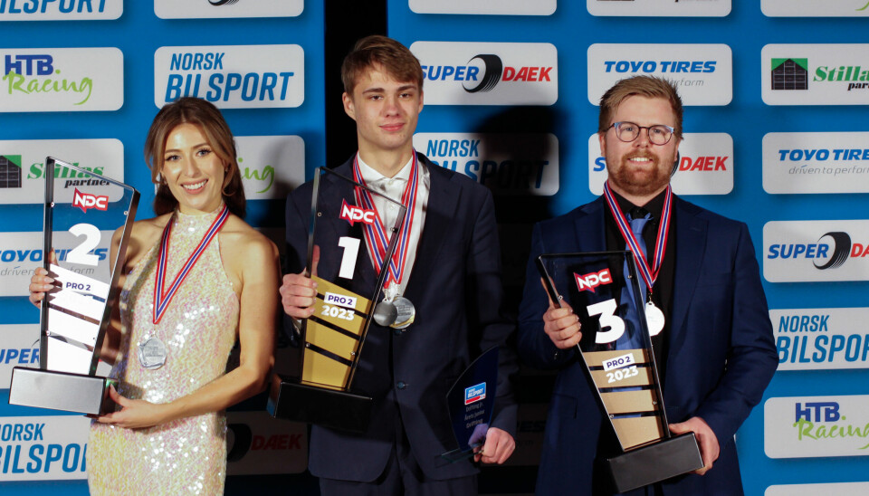 I NM i Drifting klasse Pro 2 tok Espen Rohde (midten) gullet mens Hunter Marie Taylor (venstre) tok sølv og Aleksander Haslestad tok bronse.