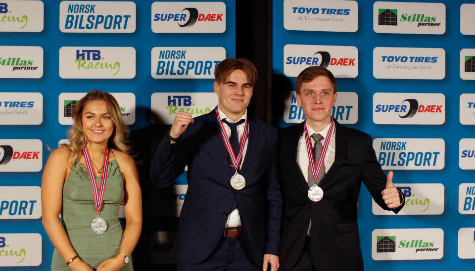 Årets Norgesmester i Shortcar Bandit heter Lukas Tømmerdal (midten). Sølvet gikk til Mina Pedersen, og bronsen til Christoffer Amundsen.