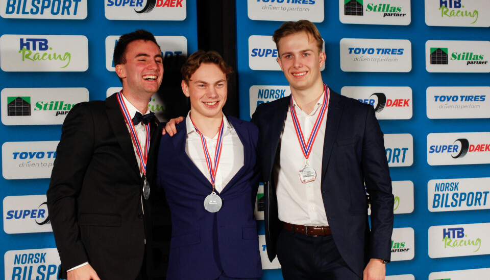 I GT3-klassen ble Eirik Wenaas-Schei (midten) årets Norgesmester foran Oliver Andersen (venstre) og Eivind Lie.