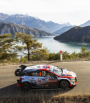 Andreas Mikkelsen (NOR) Eriksen Torstein (NOR) Of HYUNDAI SHELL MOBIS WORLD RALLY TEAM are seen on roadsection during the  World Rally Championship Monte-Carlo in Gap, France on  26.January.2024 // Jaanus Ree / Red Bull Content Pool // SI202401260446 // Usage for editorial use only //