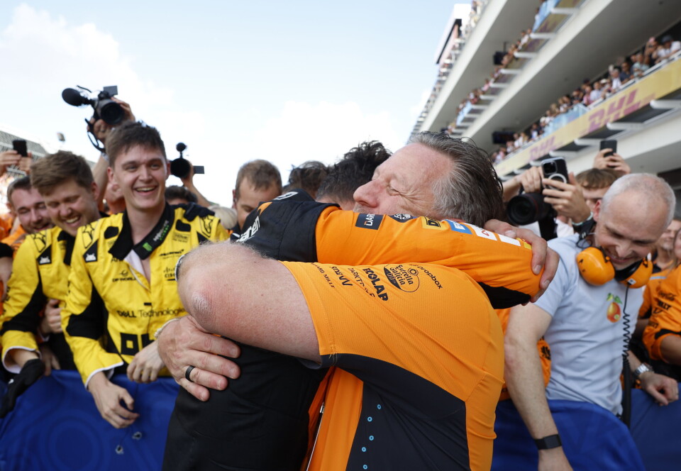Lando Norris og Zac Brown kunne kaste seg over hverandre i Miami.