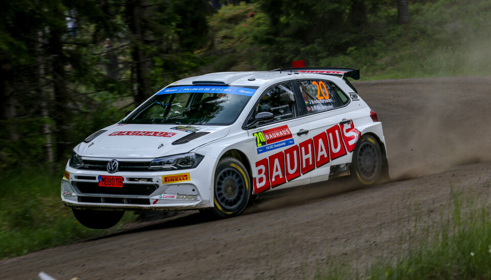 Johan Kristoffersson og Stig Rune Skjærmoen fra SS14 under Royal Rally of Scandinavia sist helg.