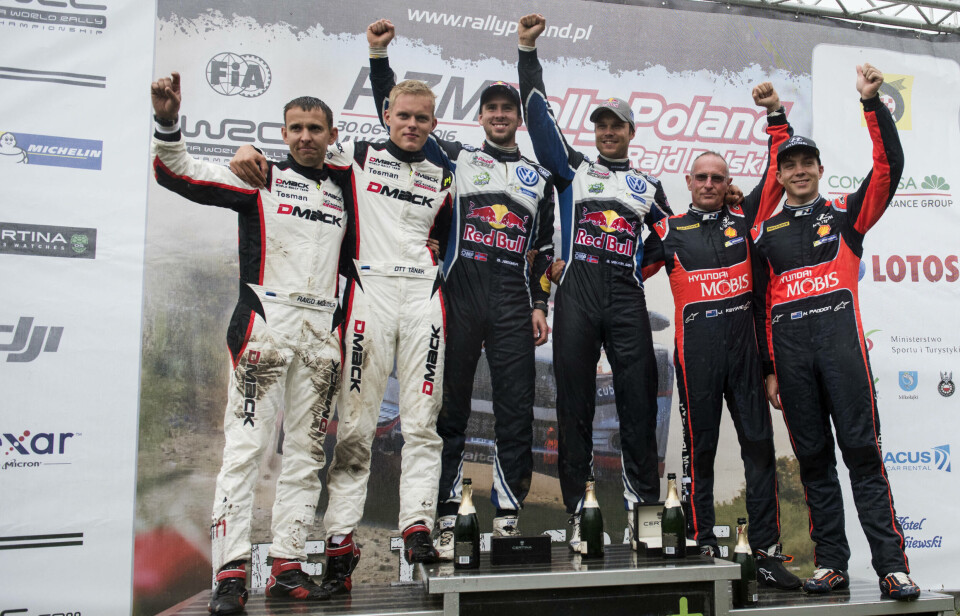 Ott Tänak lå an til å vinne Rally Polen, men tapte helt på tampen av løpet. Da var det Andreas Mikkelsen som kunne slippe jubelen løs for å ha vunnet den polske VM-runden. Hayden Paddon ble nummer tre.