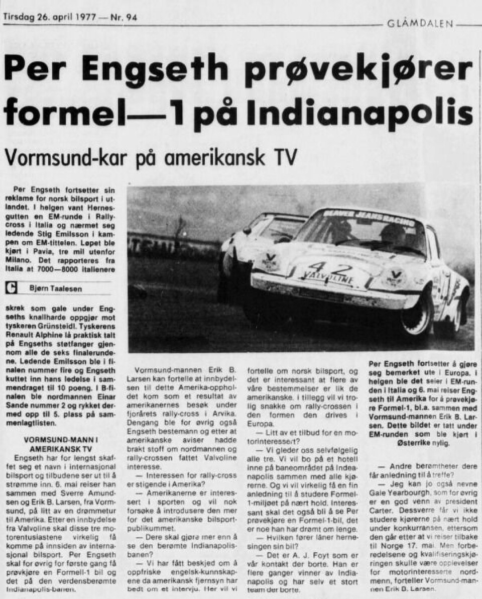 Den ukjente historien om Per Engseths elleville formelbil-eventyr