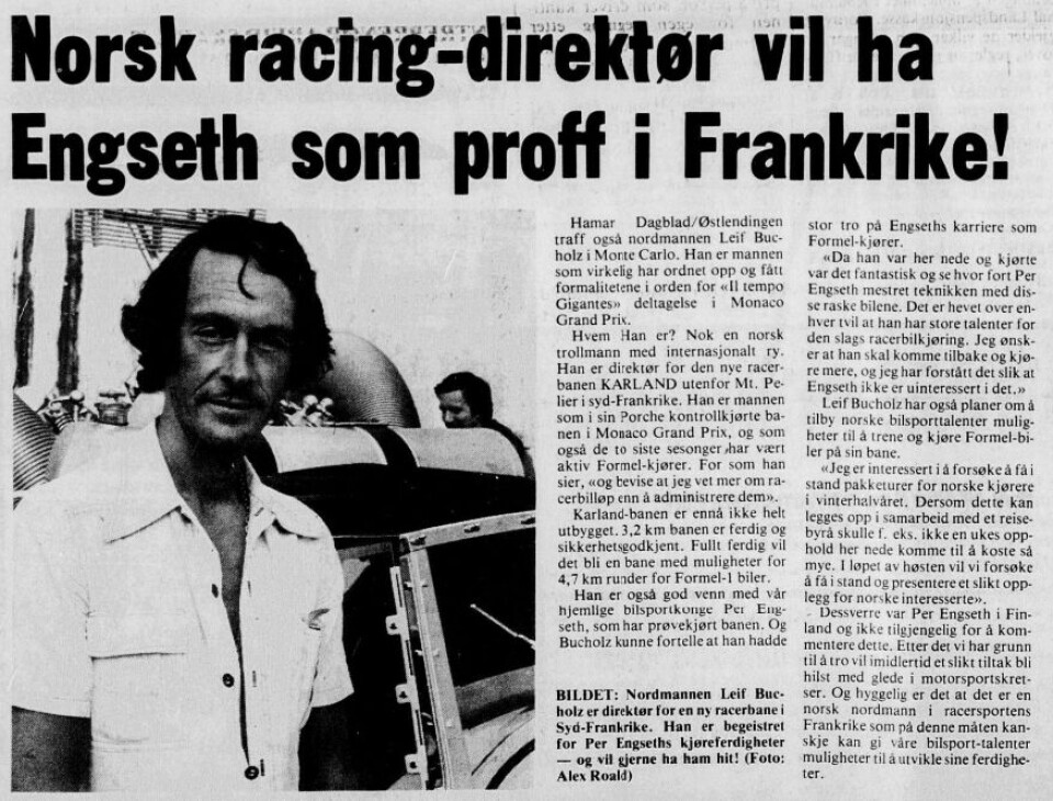 Leif Buchholz ble en svært viktig nøkkelperson for Per Engseth etter at han hadde sjokkert på en Formel 3-test.