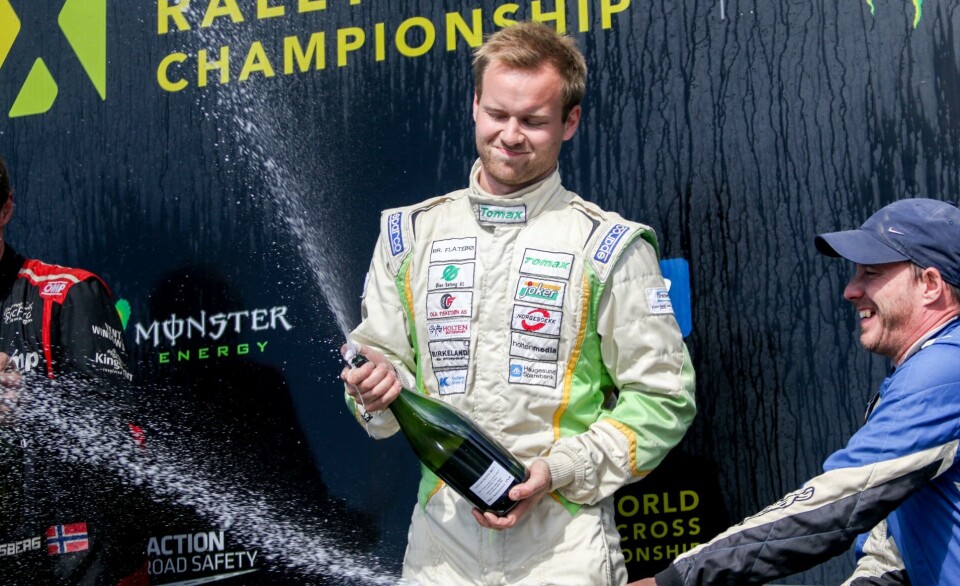 Daniel Holten har tidligere gjort det bra internasjonalt. Her fra seieren i Rallycross-EM på Lånkebanen i 2018.