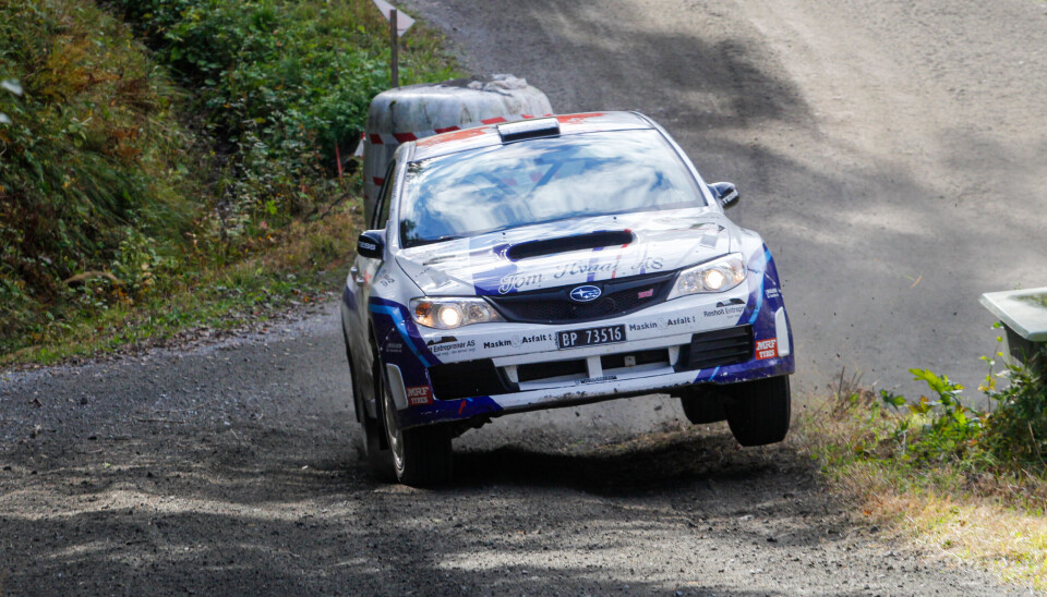 Petter Sæves Waskaas i aksjon under Rally Hedemarken.