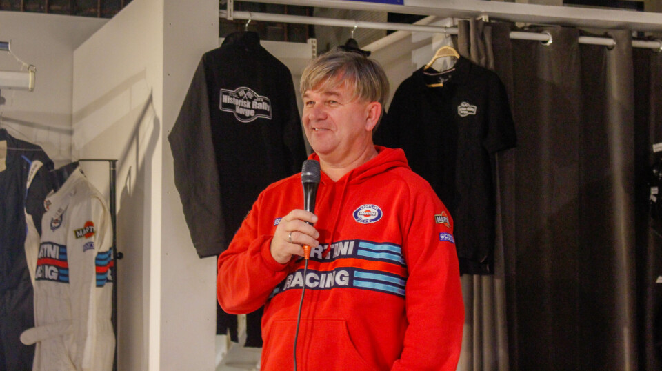 Henning Solberg, her i forbindelse med en premieutdeling for Historisk Rally Norge.